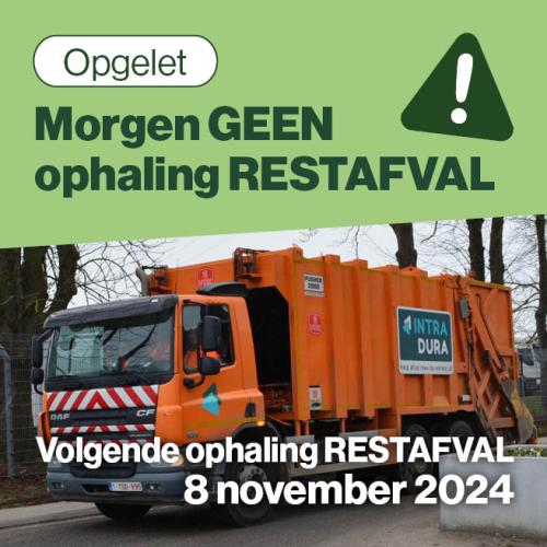 Morgen GEEN ophaling restafval