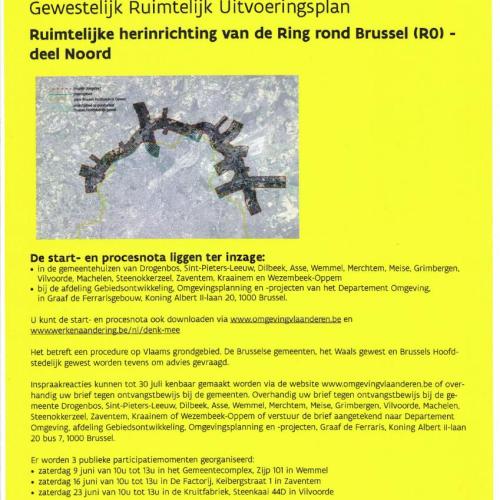 Aankondiging ruimtelijke herinrichting van de Ring rond Brussel (R0) - deel Noord