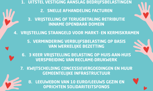 Gemeenteraad Sint-Pieters-Leeuw komt - over de grenzen van meerderheid en oppositie heen - met 10-puntenplan om burgers en handelaars te ondersteunen tijdens en na de coronacrisis